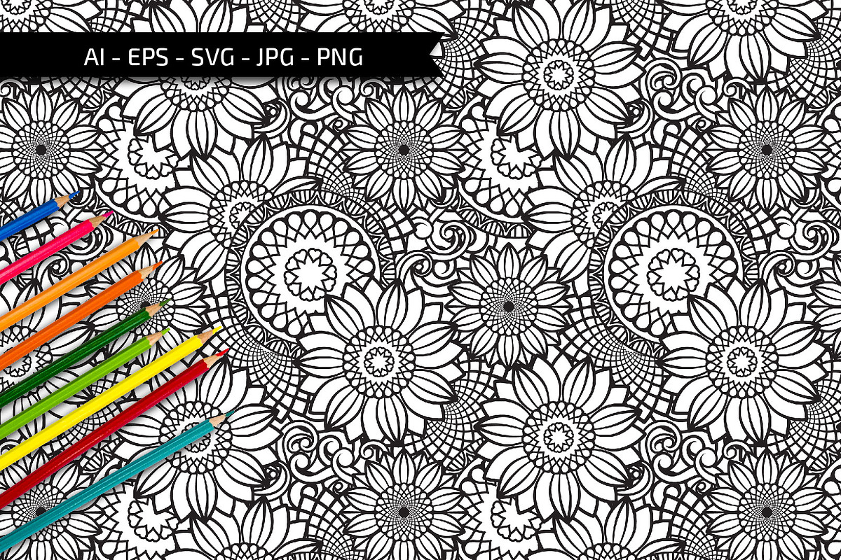 Sunflower Seamless Patterns, a Pattern Graphic by Elinorka (Photo 5 of 9)