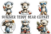 Summer Teddy Bear Clipart, an Illustration by OK Design (Thumbnail 2 of 6)