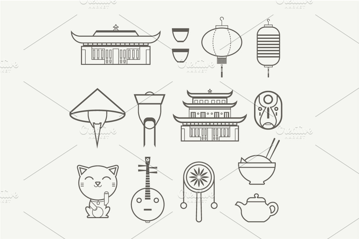 Vector china icons preview 3