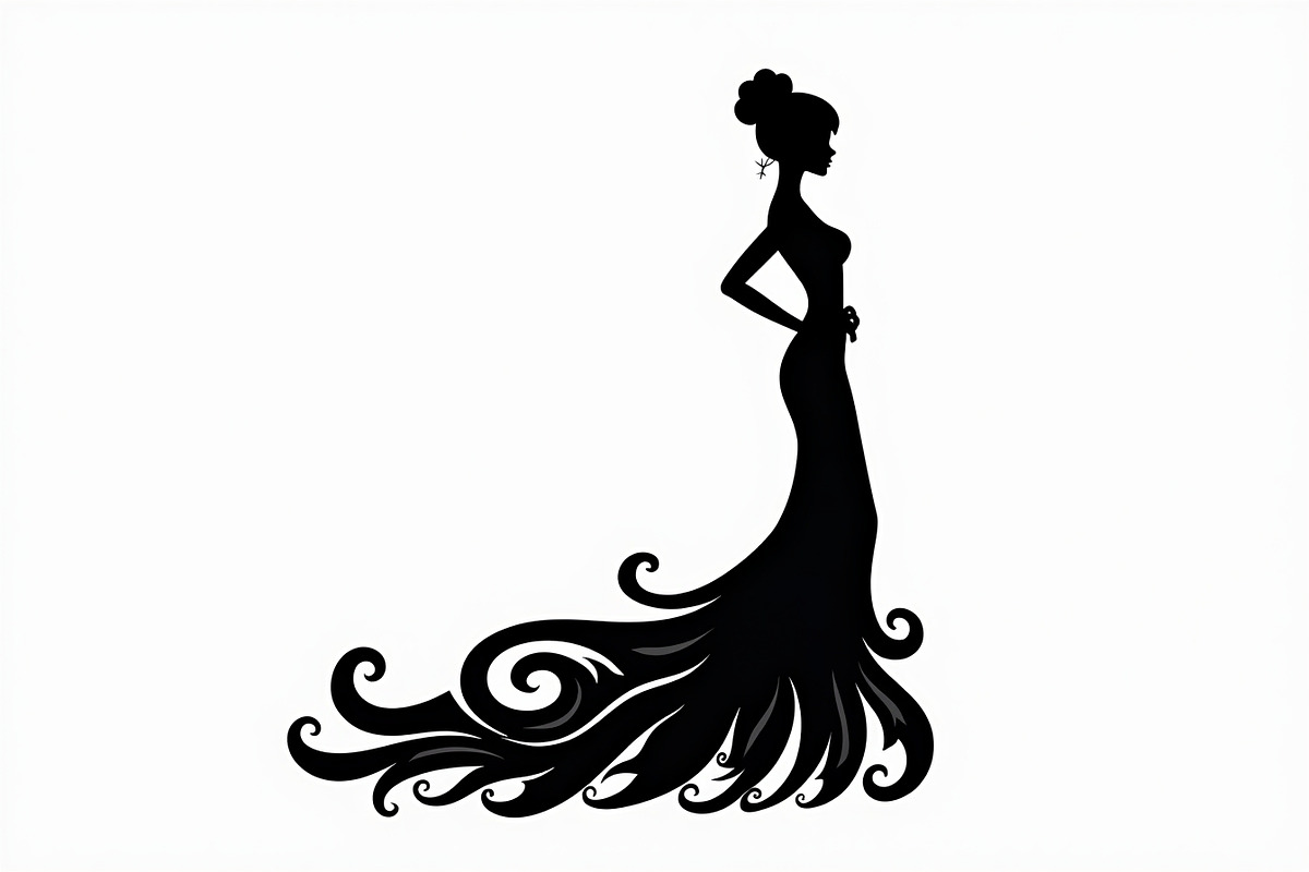 Stylish Gown Silhouette Set, an Illustration by yasushie (Photo 14 of 21)
