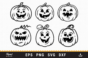 Jack O Lantern SVG, Halloween icons, an Illustration by ClipartMuchLove