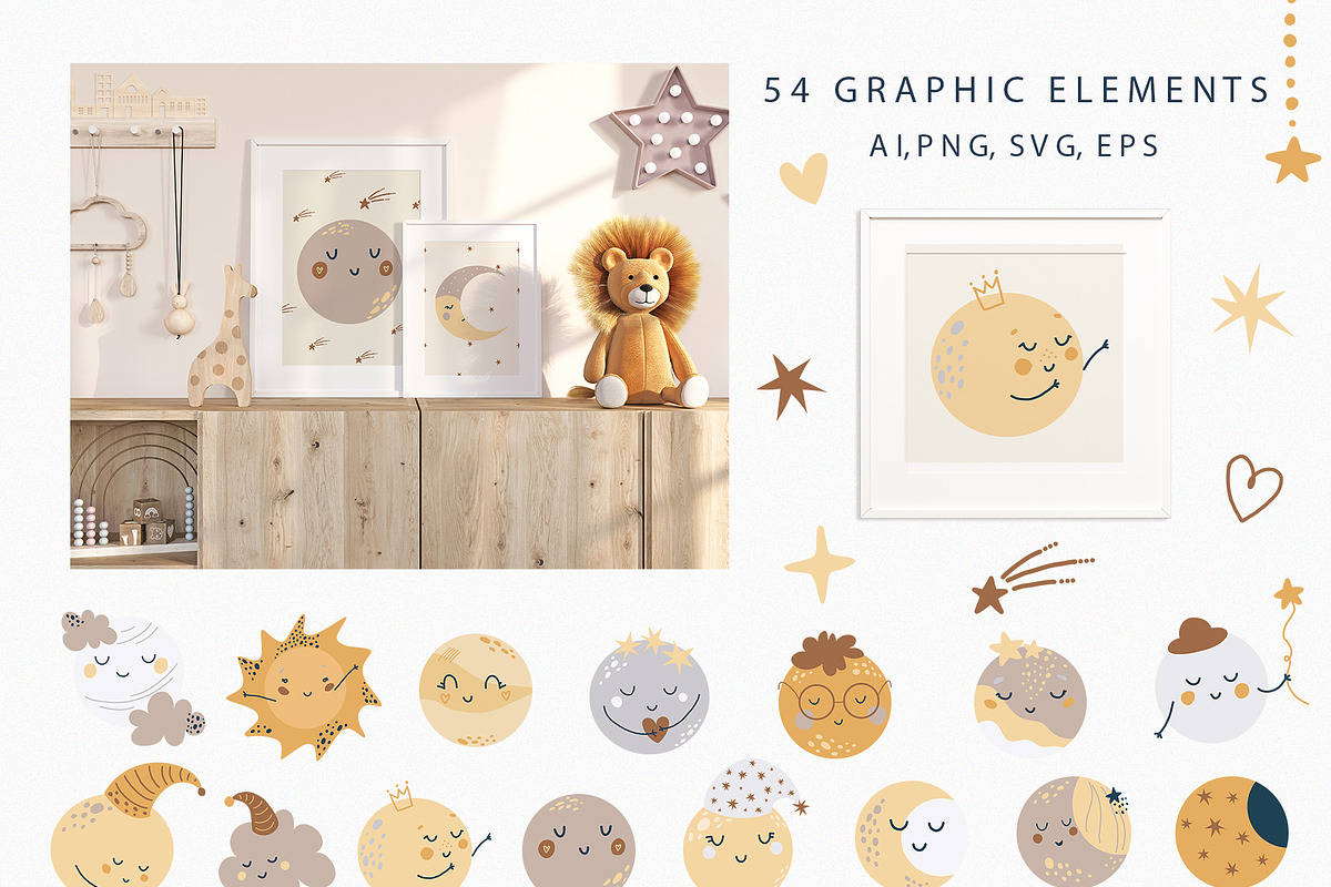 Celestial Nursery. Boho collection, an Animal Illustration by polikarpovaart (Photo 4 of 10)
