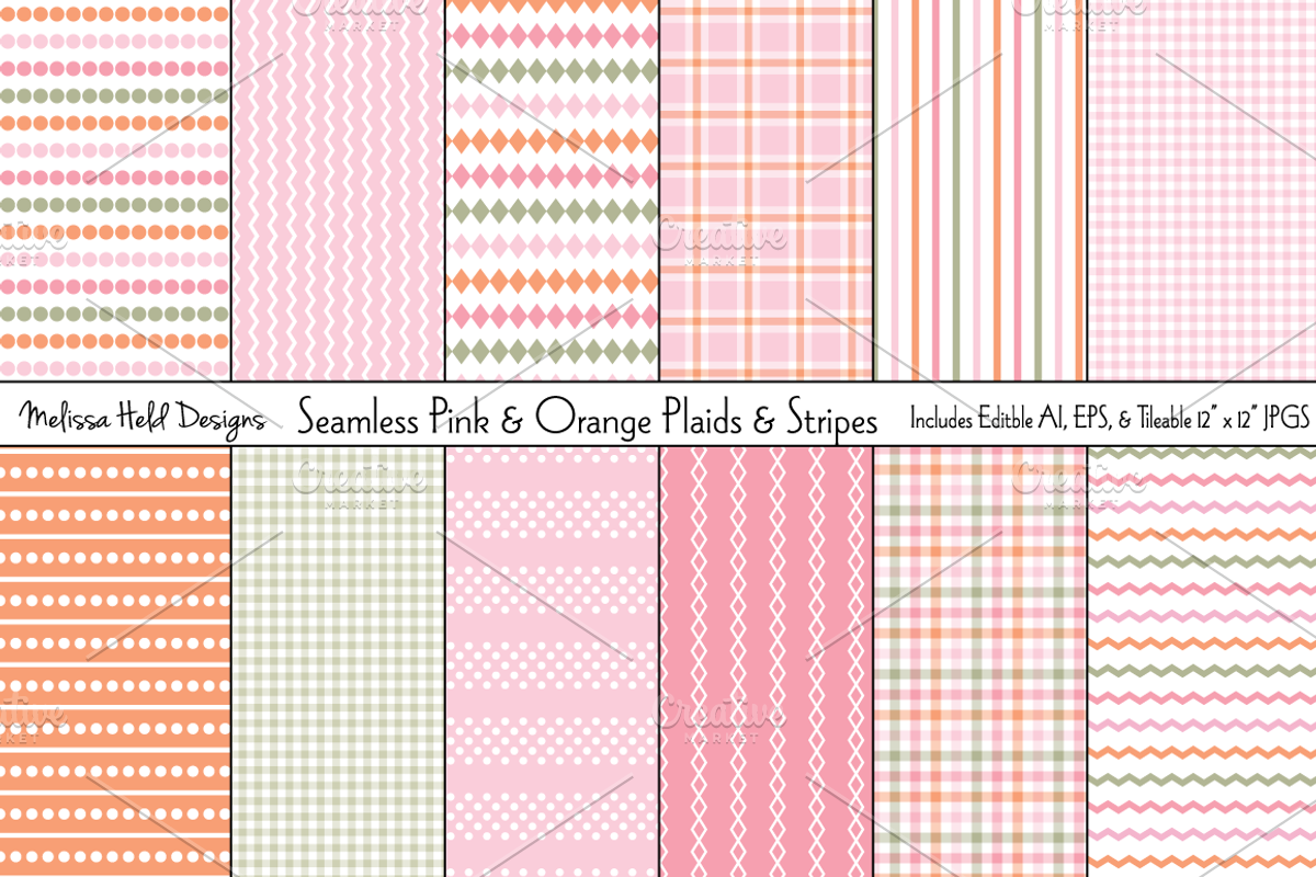 Pink & Orange Plaids &Stripes