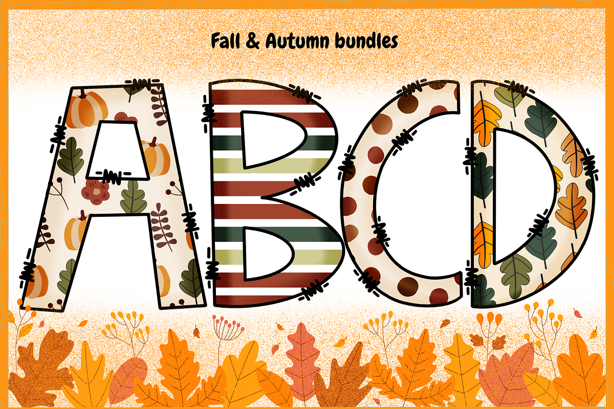 Fall & Autumn-PNG fonts, a Handwritten Font by It me digital art (Photo 1 of 8)