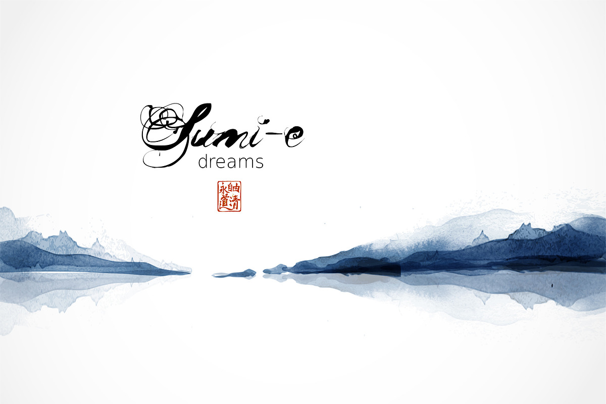 Japanese ink painting sumi-e, part 4, a Graphic by Elina_Li (Photo 1 of 7)