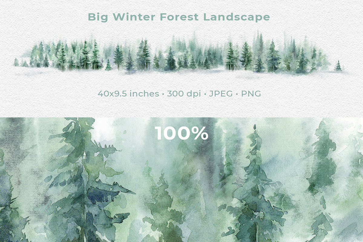 Watercolor Forest Landscapes, a Decorative Illustration by LeiaSW (Photo 3 of 9)