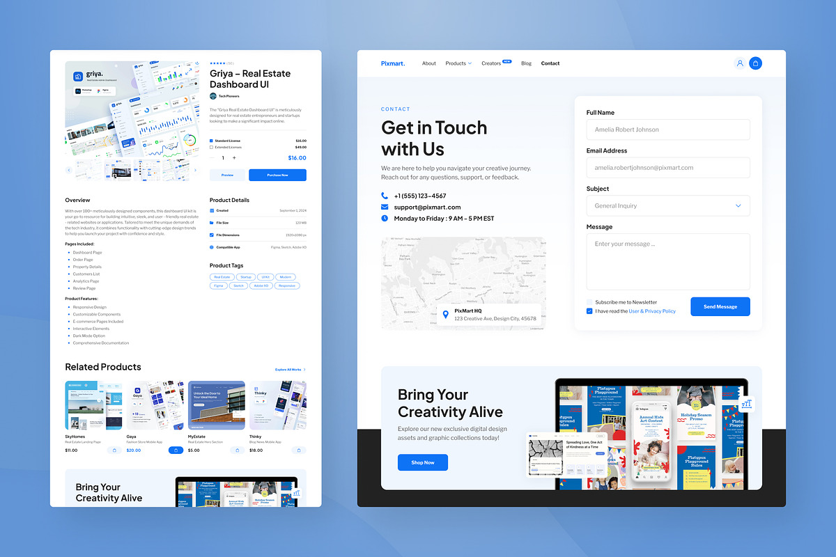 Digital Products E-Commerce Website, an UI Kit Template by peterdraw (Photo 6 of 9)