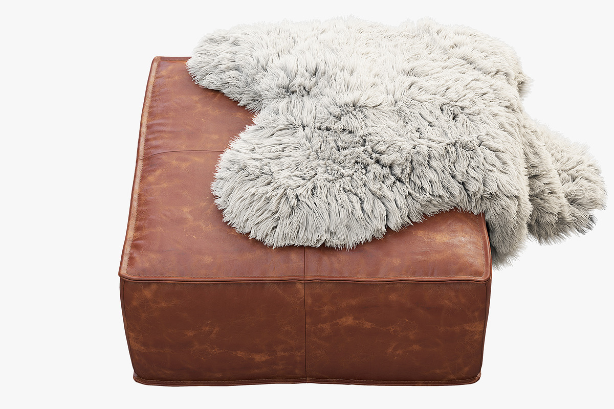Joybird Lyle Leather Ottoman, a Furniture 3D Model by 3dmitruk (Photo 10 of 30)
