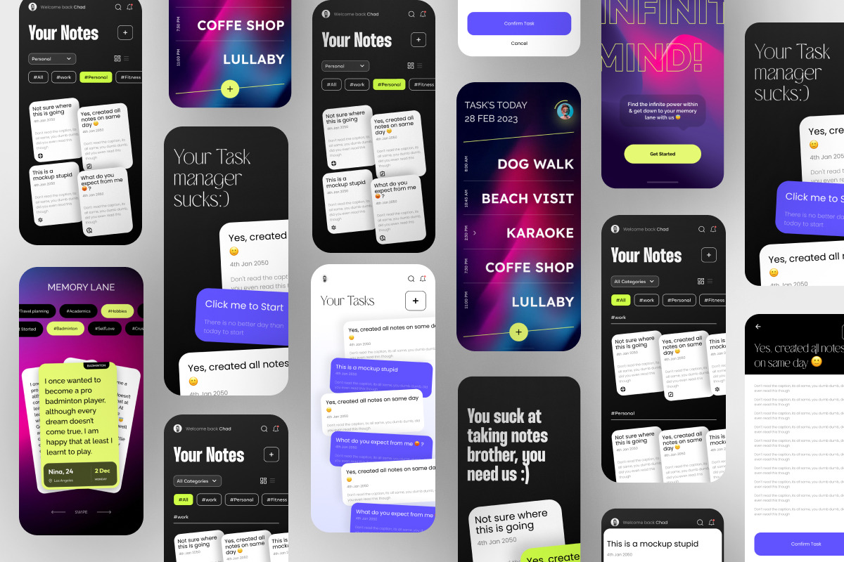Task manager app design pack UI KIT, an App Template by Lazyinterface UX UI Team (Photo 2 of 5)