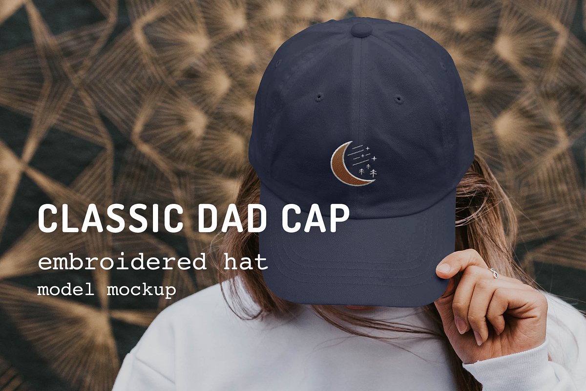 Dad Hat w/ Embroidered Patch Mockup, a Hat Mockup by Moonlit Mocks (Photo 1 of 6)