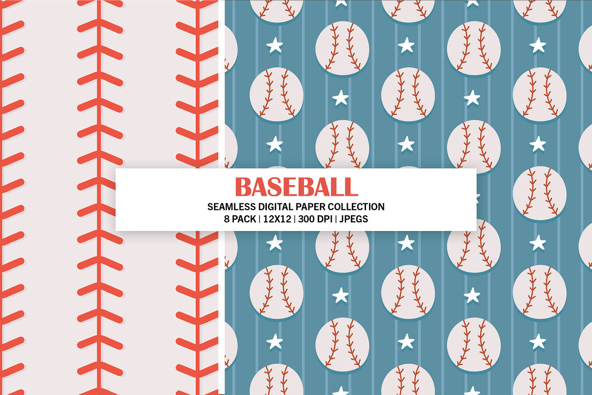 Baseball Sports Seamless Patterns, a Pattern Graphic by Alanna Messina Design Co (Photo 3 of 7)