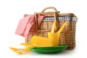 Picnic Basket with Colorful Tableware, a Holiday Photo by Davizro's Market