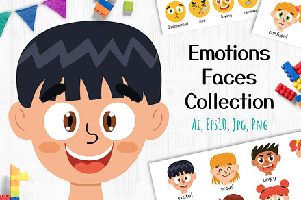 Emotions Faces Collection, an Education Illustration by Gulnara Sabirova