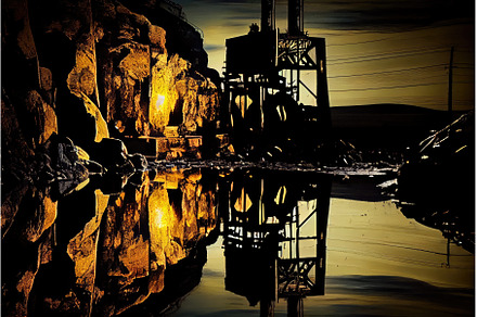 mining shaft with reflection of, an Industrial Photo by Sergey Kotenev