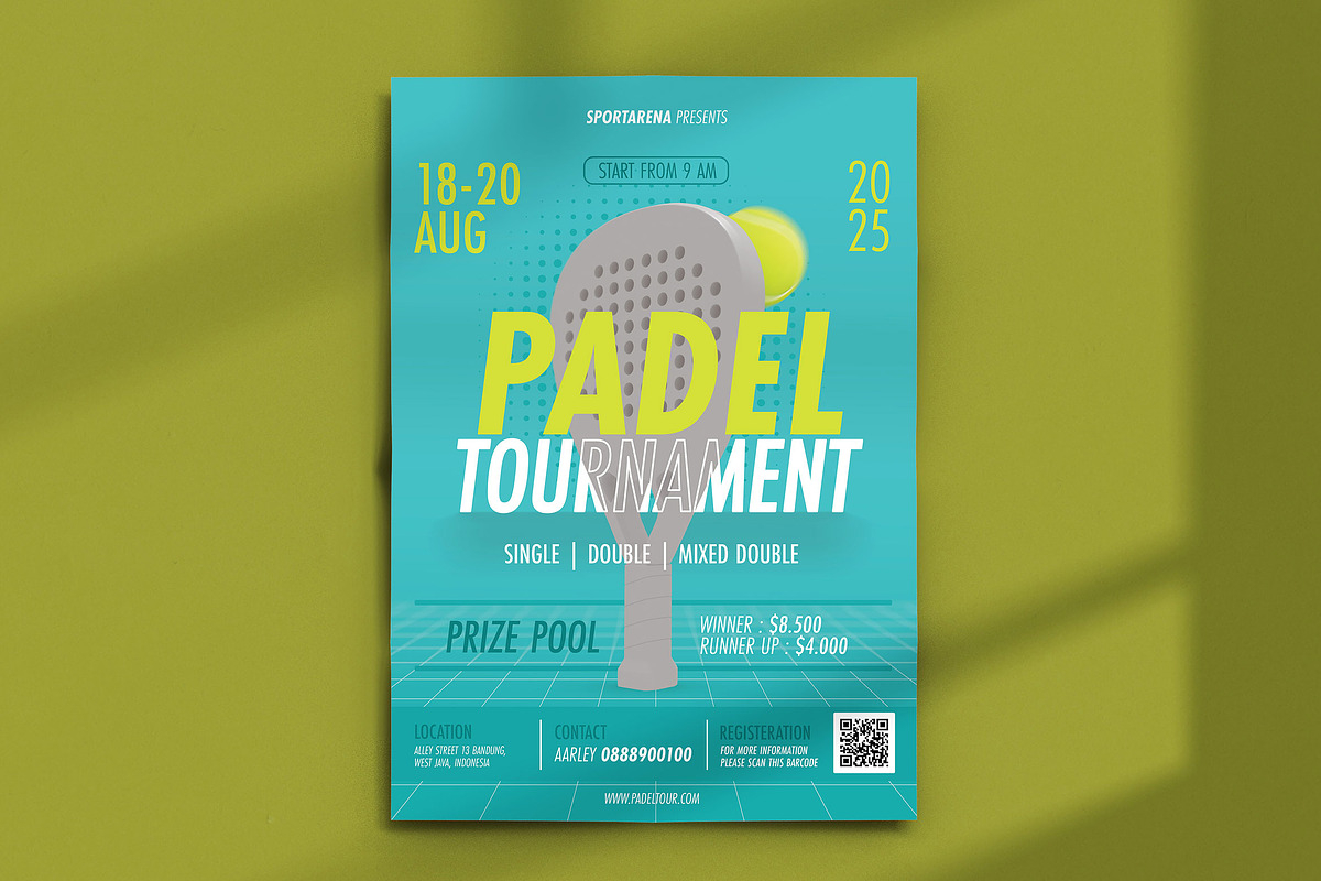 Padel Tournament Flyer, a Flyer Template by Aarley Kaiven