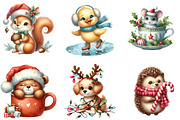 Watercolor Christmas Cute Animal, an Illustration by DreamArtGraphic (Thumbnail 4 of 6)