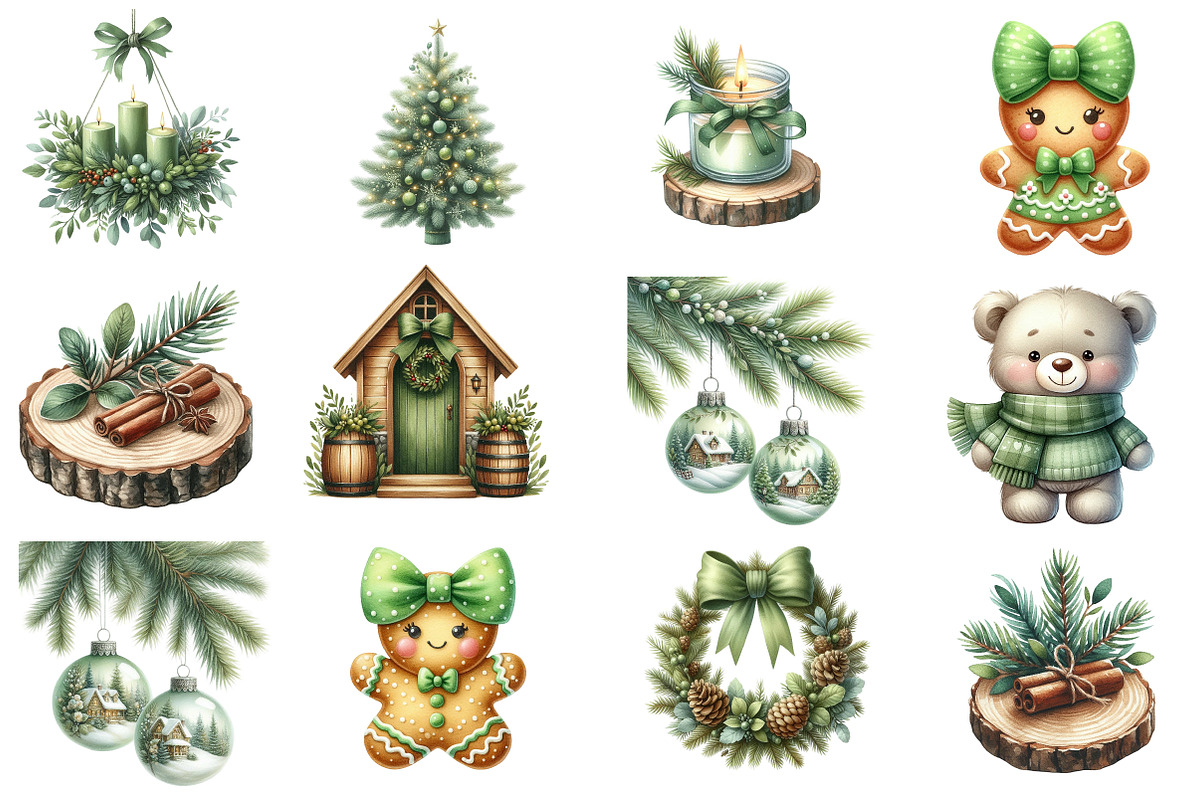 Green Christmas Clipart, an Illustration by Designworld (Photo 4 of 4)