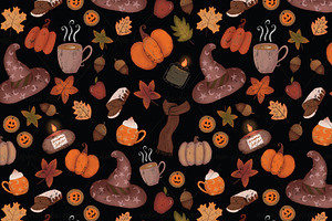 Cozy Halloween Digital Paper