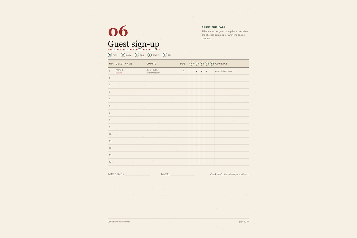 Cookie Exchange Planner & Swap Kit, a Stationery Template by KnightWipers (Photo 3 of 8)