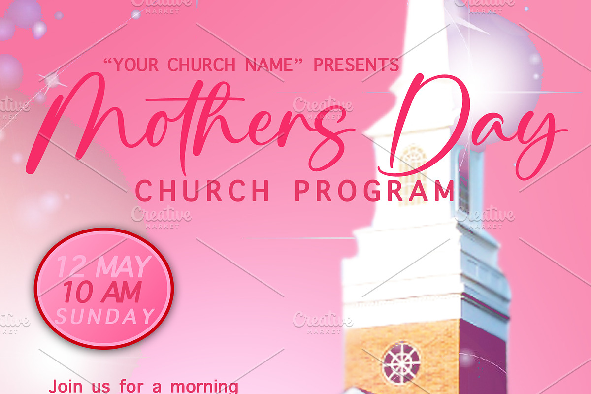 Mother's Day Church Flyer Template, a Flyer Template by Delux Designs (DE), LLC (Photo 2 of 4)