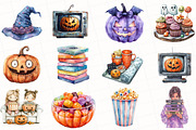 Halloween Movie Night Clipart, an Illustration by OK Design (Thumbnail 2 of 5)