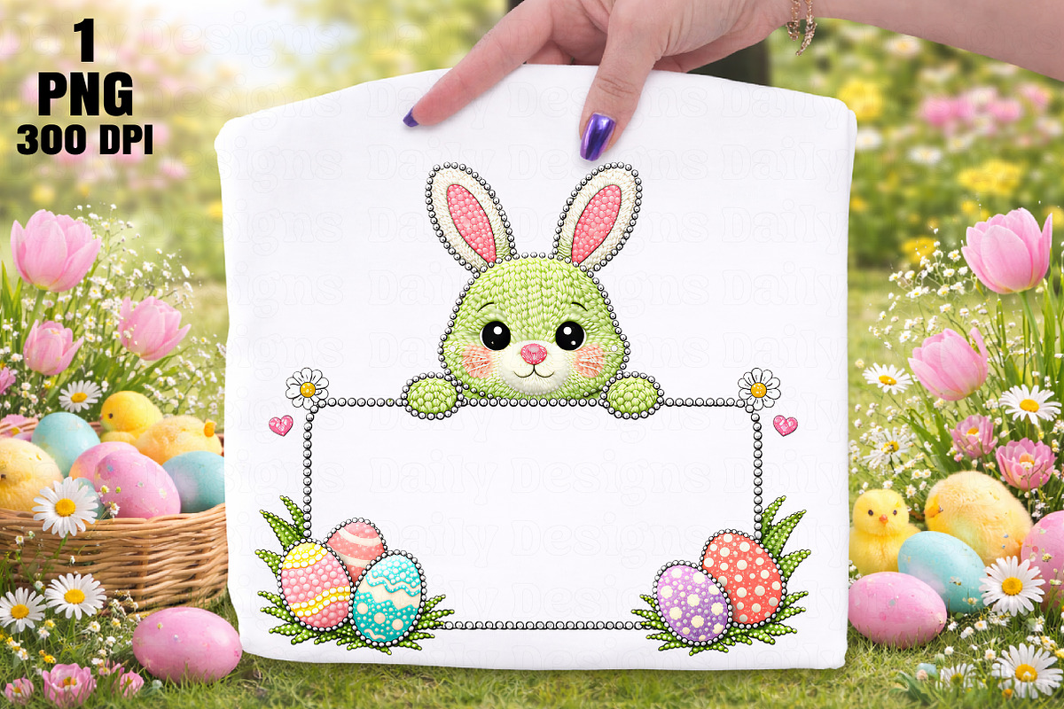 Bling Easter Bunny Frame PNG, an Illustration by Daily.Designs (Photo 1 of 5)