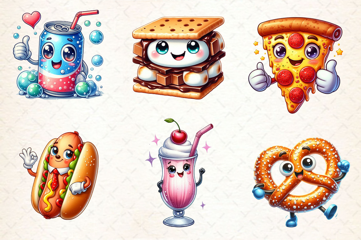 Cute Junk Food Sublimation Clipart, a Work Illustration by Dream Creation (Photo 4 of 5)