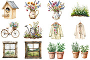 Spring Showers Watercolor Clipart, an Illustration by DreamCafeArt (Thumbnail 3 of 8)