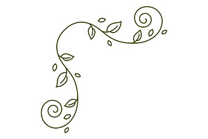 Floral curling corner., a Decorative Illustration by incomible