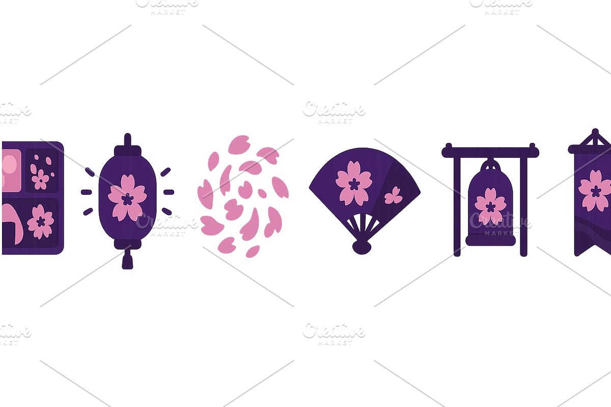Decorative elements featuring pink, an Object Illustration by ZinetroN