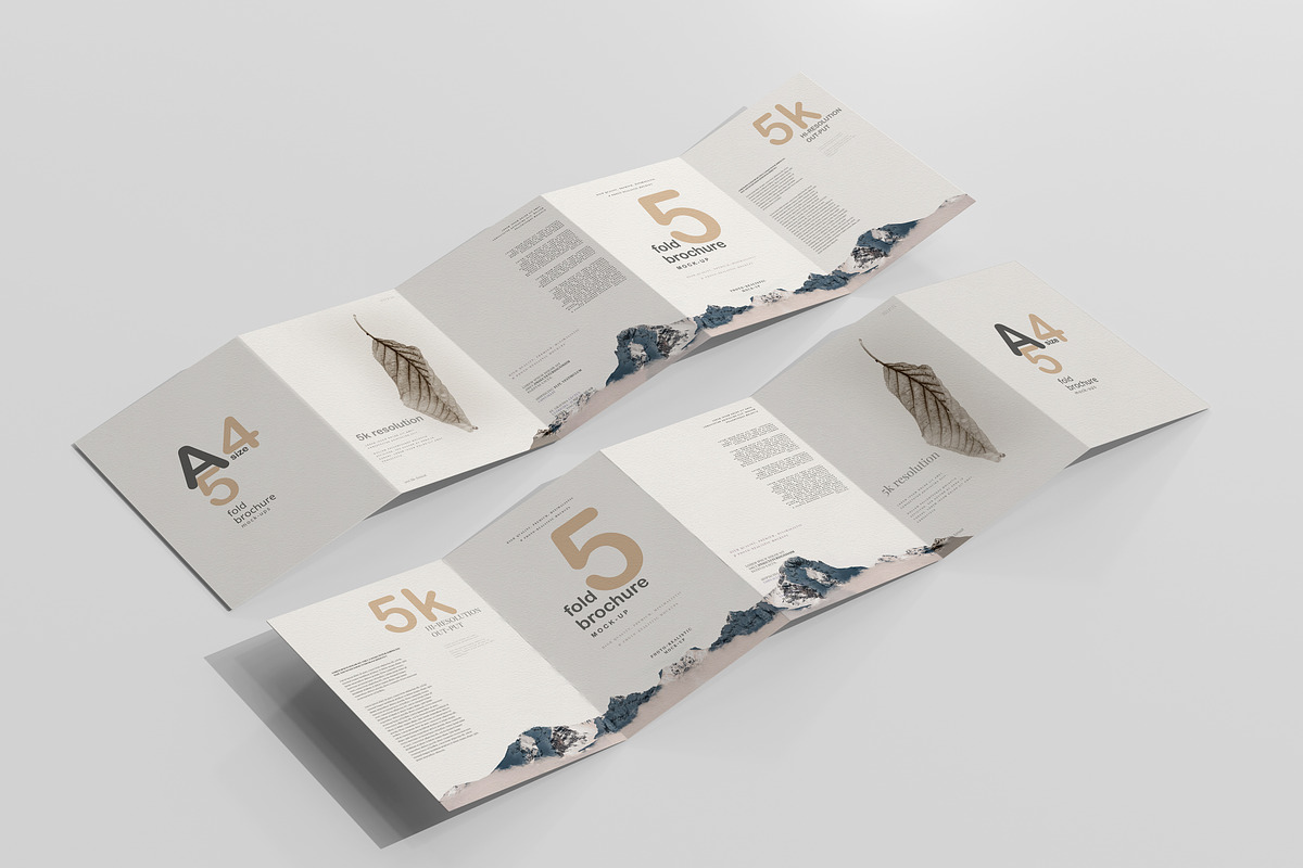 A4 Size Five Fold Brochure Mockup, a Print Template by pmvch (Photo 13 of 20)