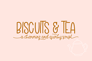 Biscuits & Tea charming script font, a Font by Amber Nest Design (Thumbnail 1 of 8)