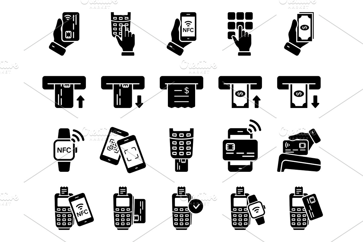 Contactless Payment Icons, a Finance Illustration by Gentle Studio