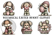 Whimsical Easter Bunny Clipart, an Illustration by OK Design (Thumbnail 2 of 6)