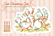 Christmas Cat Line Art Collection, an Object Graphic by Sawango Designs (Thumbnail 8 of 11)