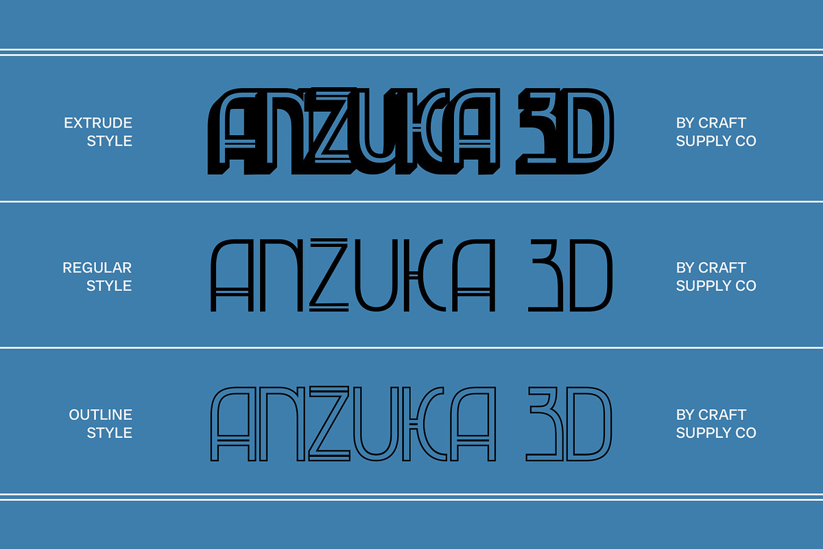 Anzuka 3D, a Sans Serif Font by Craft Supply Co. (Photo 2 of 8)