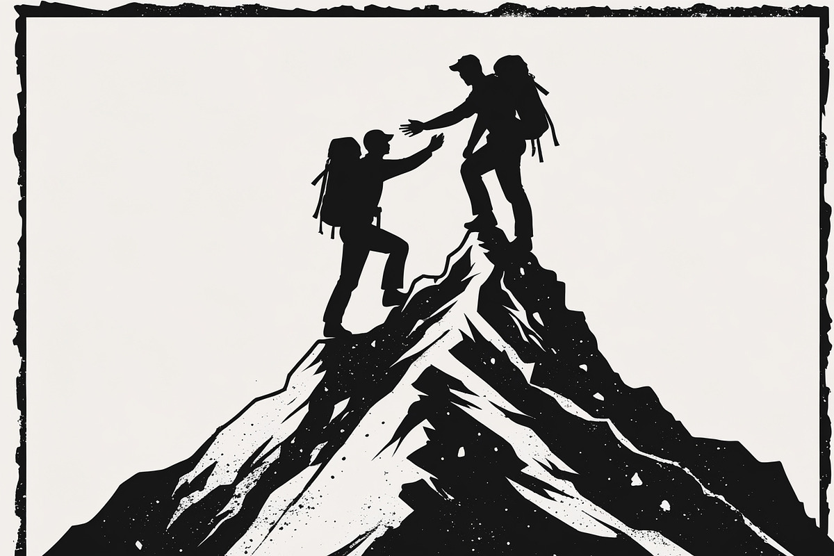 Mountain Hiking Silhouette Set, an Illustration by BIPLOB EXPERT (Photo 5 of 21)