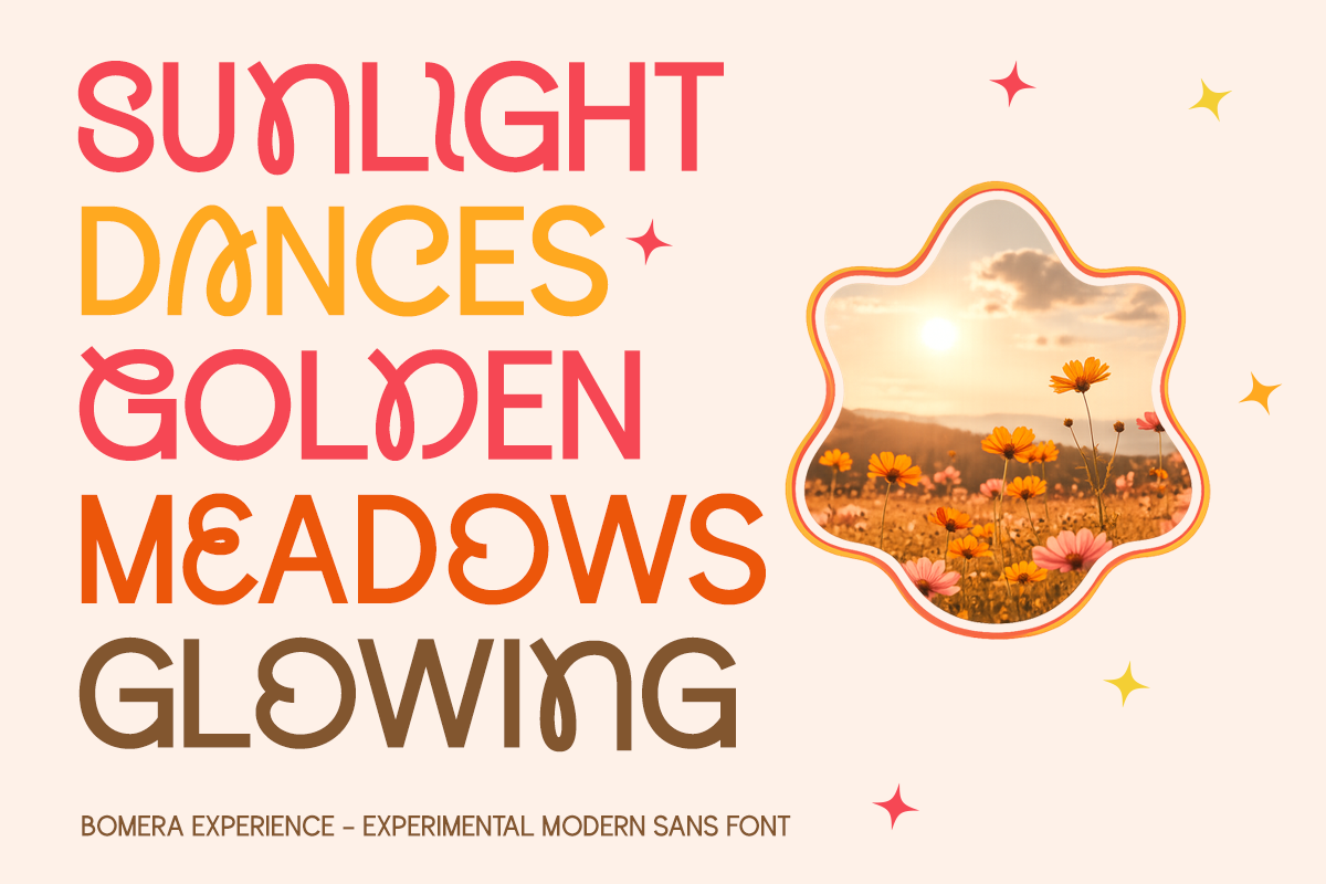 Bomera Experience - Experimental, a Sans Serif Font by Say Studio (Photo 2 of 8)