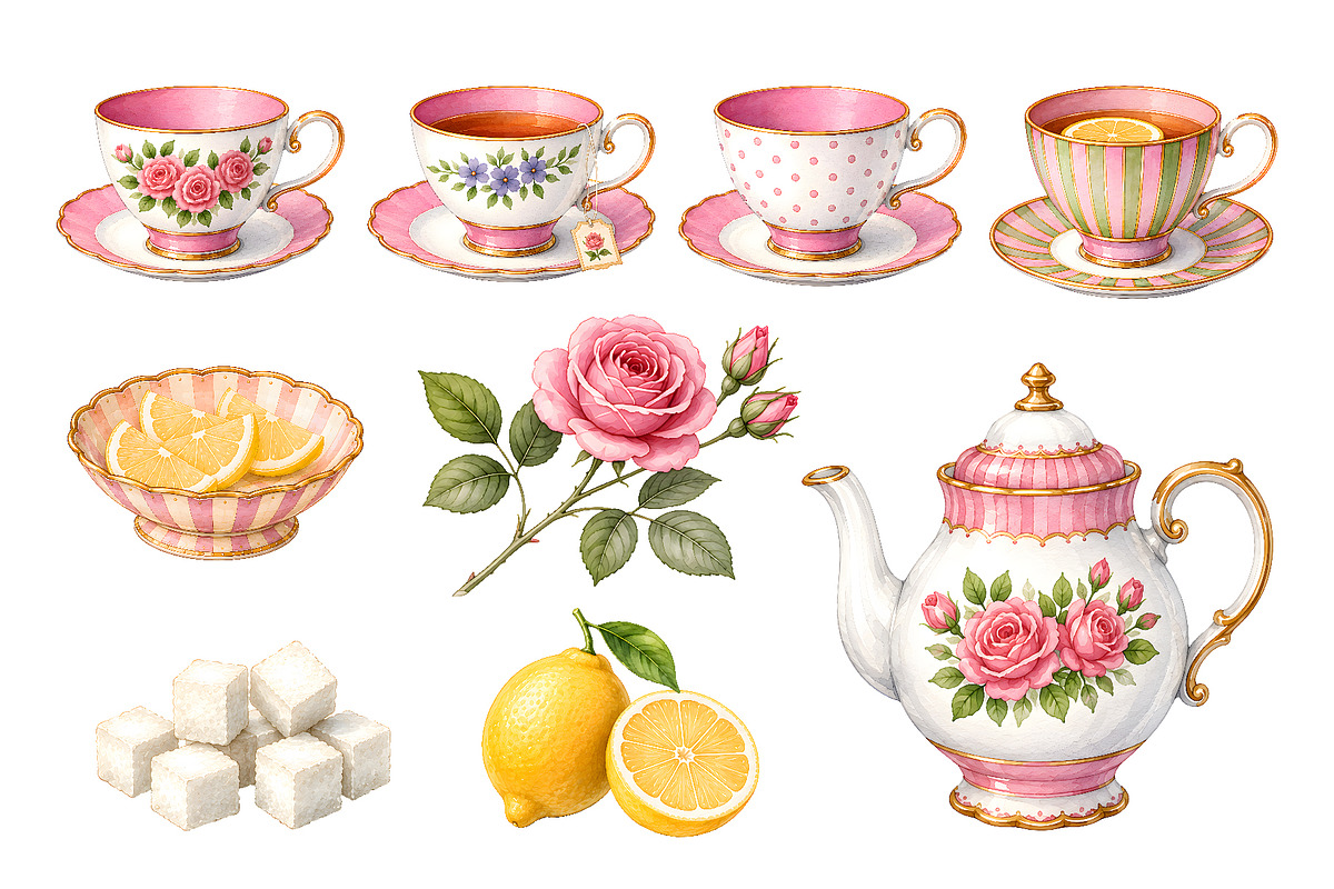 Vintage Tea Collection, an Object Illustration by Iryna Denysova (Photo 3 of 7)