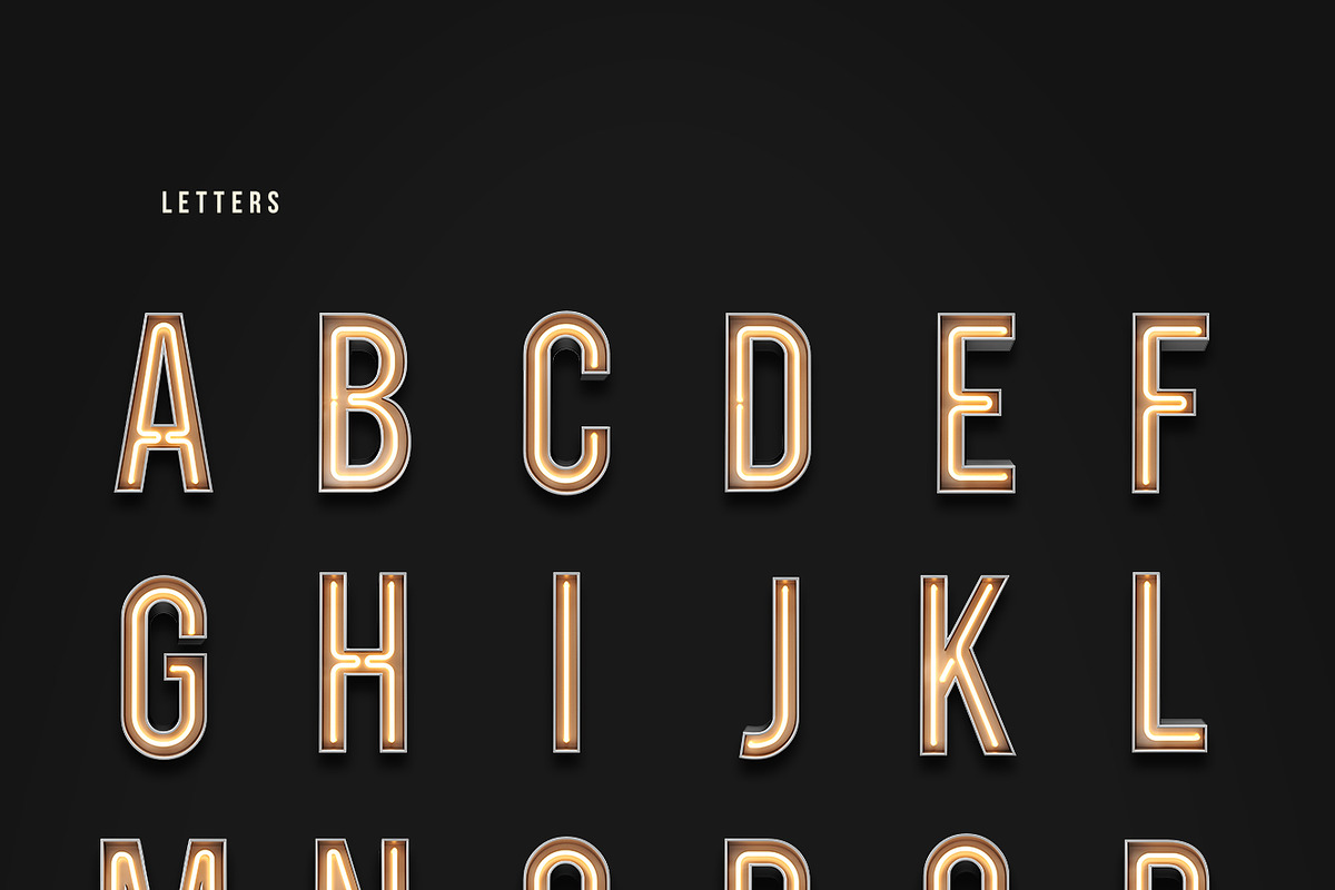 3D Neon Lettering Pack preview 2