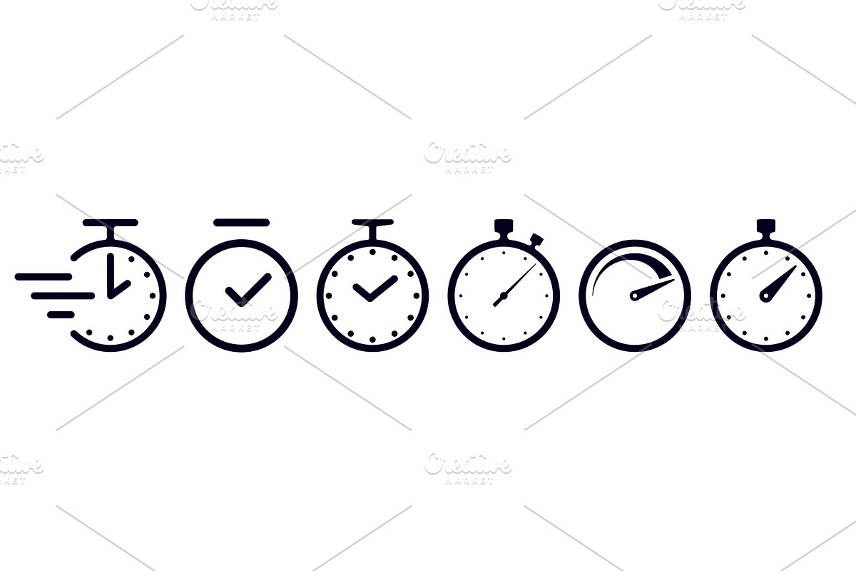 Time. Watch, clock. Quick timer, an Object Illustration by Foxys Graphic