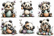 Whimsical Easter Panda Clipart, an Illustration by Libby Wishes (Thumbnail 4 of 7)