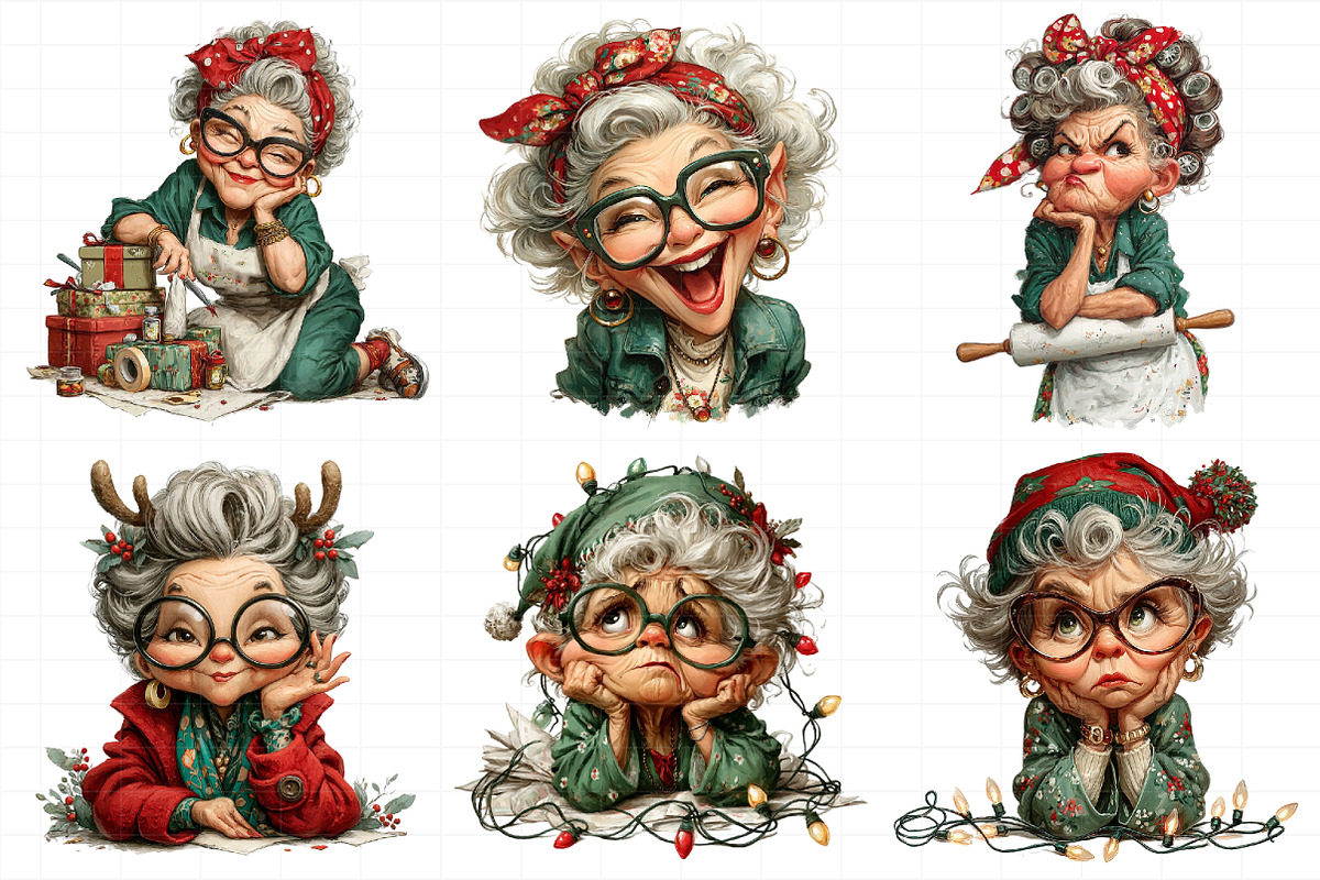 Funny Christmas Grandma PNG, an Illustration by Daily.Designs (Photo 4 of 5)