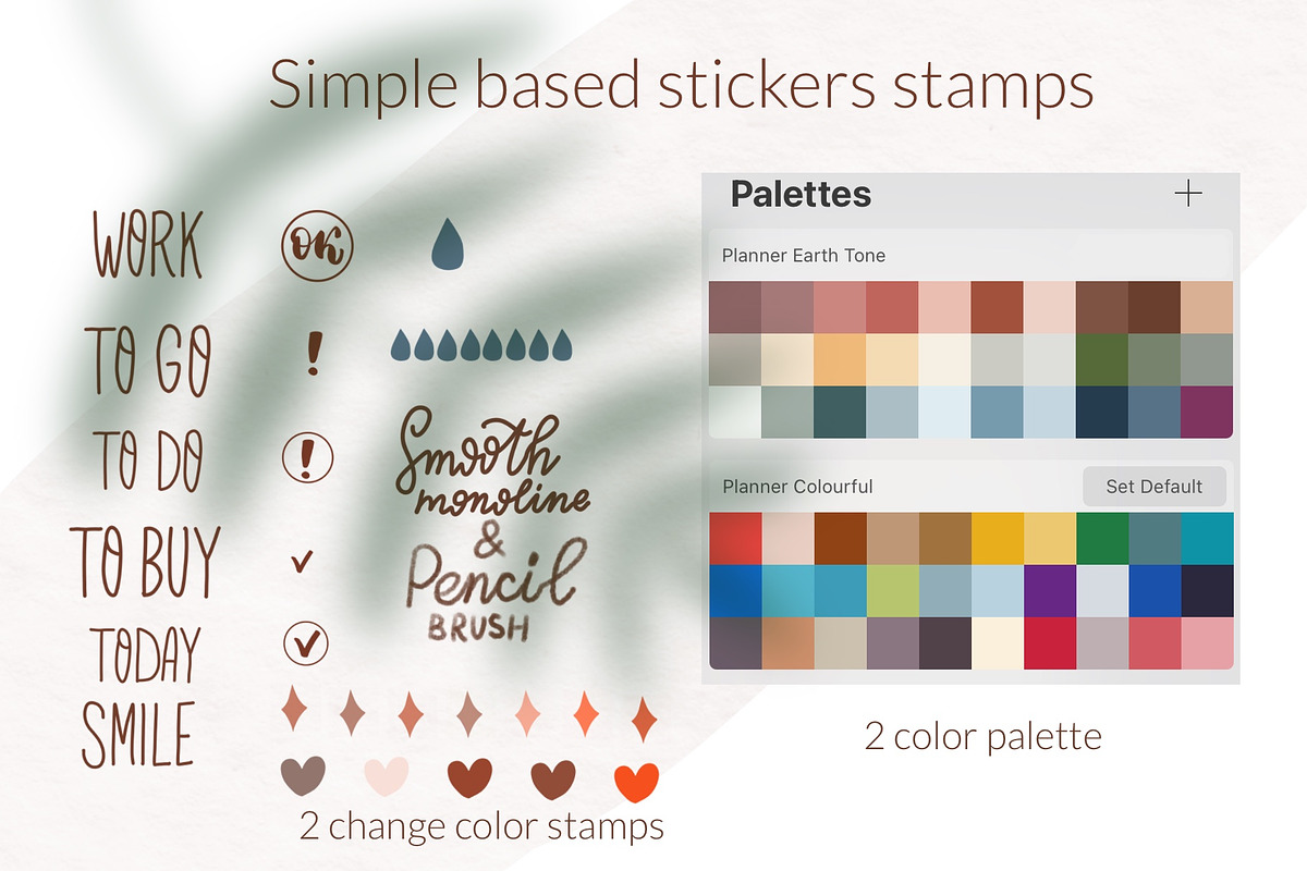 Stamp brushes bundle for Procreate, a Brush Add-On by Let's Art (Photo 4 of 19)