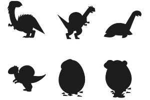 Dinosaur Silhouette Set 3 Procreate