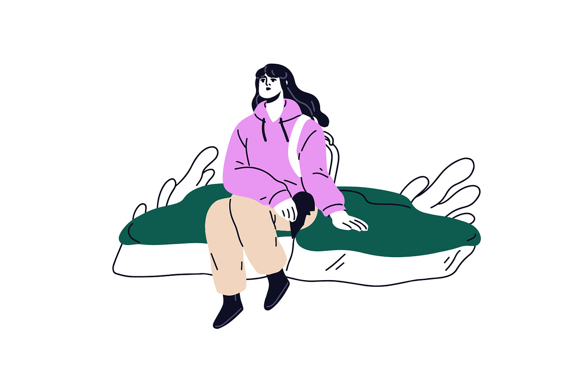 Loneliness, psychology concept set, a Person Illustration by Good Studio (Photo 6 of 9)