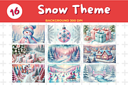 Watercolor Pastel Pink and Blue Snow, a Seasonal Illustration by John_Walker (Thumbnail 4 of 5)