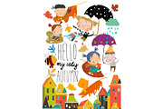 Cartoon Set With Happy Kids flying, a Person Illustration by Maria Starus (Thumbnail 1 of 3)