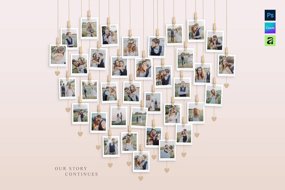 Love Heart Photo Collage Template, a Social Media Template by DesignerCandies (Photo 5 of 5)