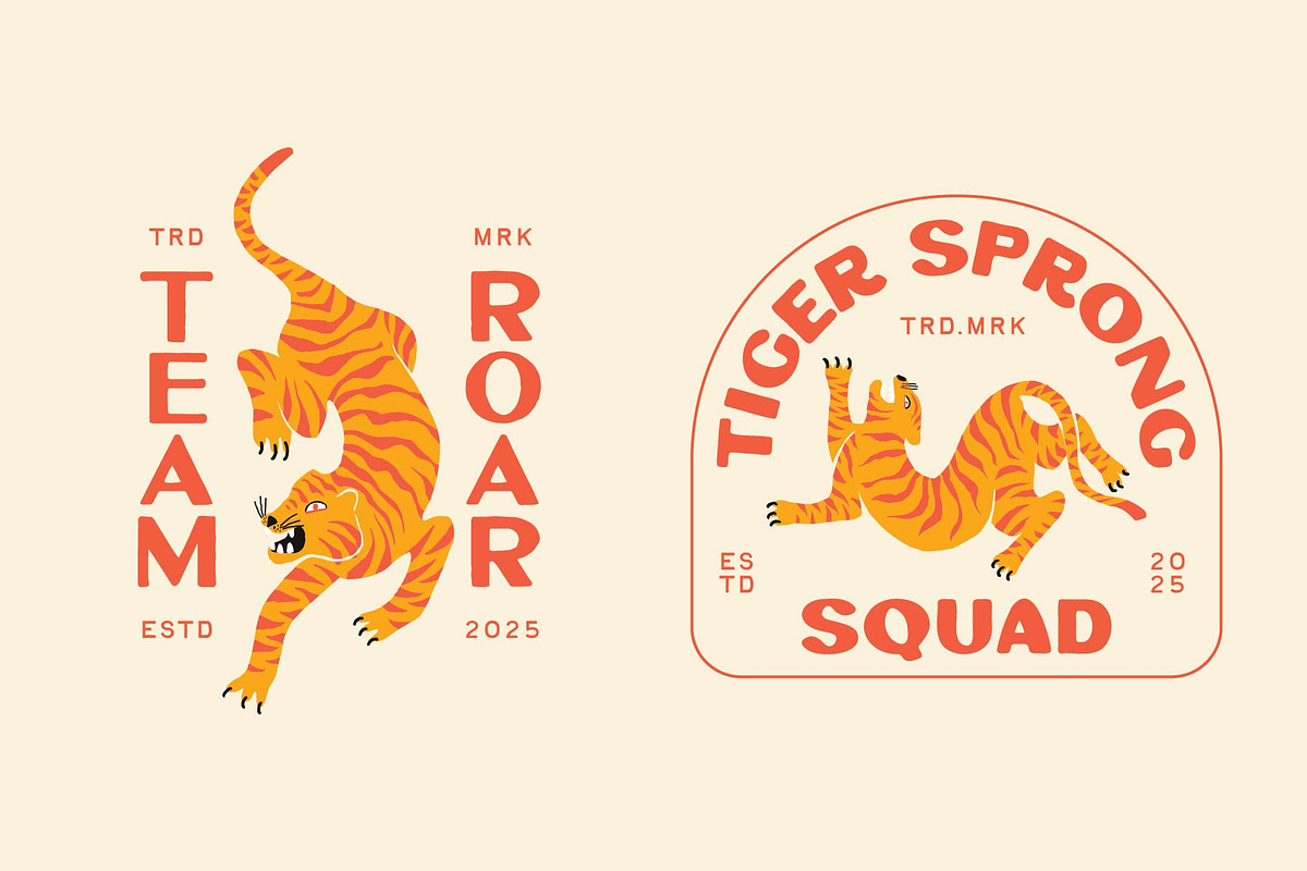 Tiger Illustrations Bundle, an Animal Illustration by Skilline Design Co. (Photo 4 of 10)